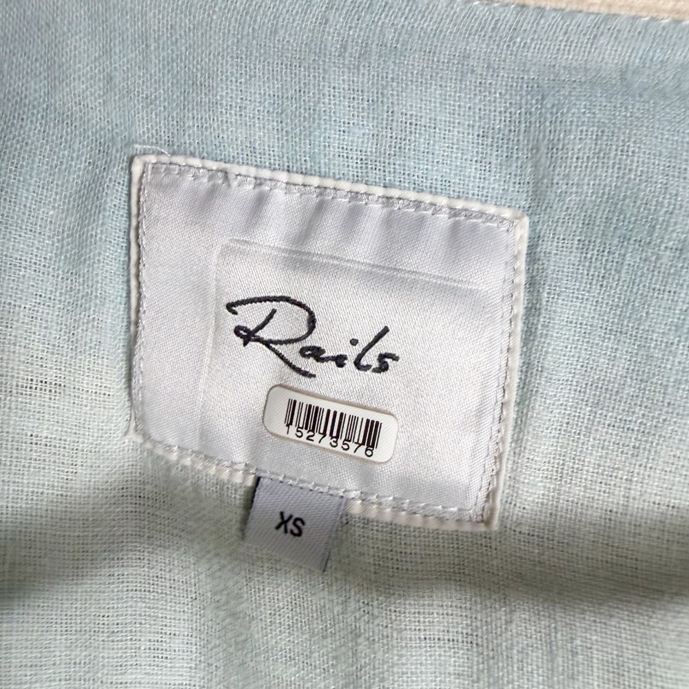 Rails Kona Top Ombre Linen Blend Shirt Short Sleeve Button‎ Up Pastel XS - Picture 8 of 8